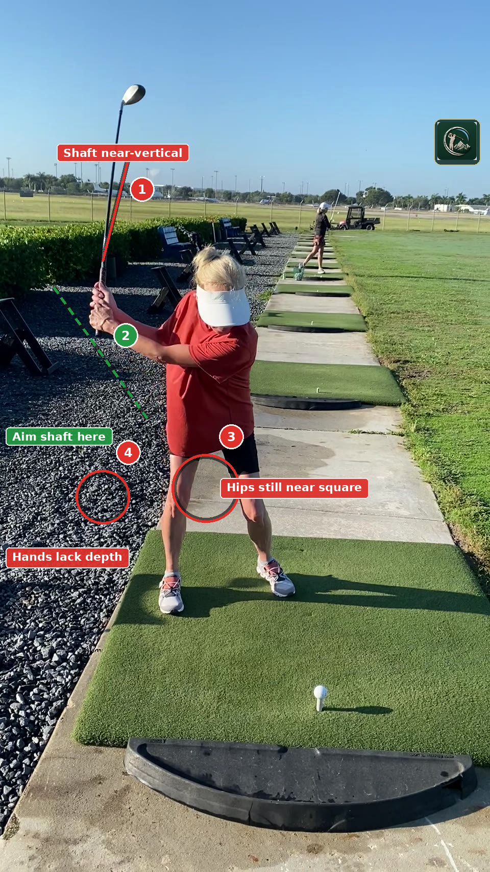 Annotated top of backswing frame for LRG