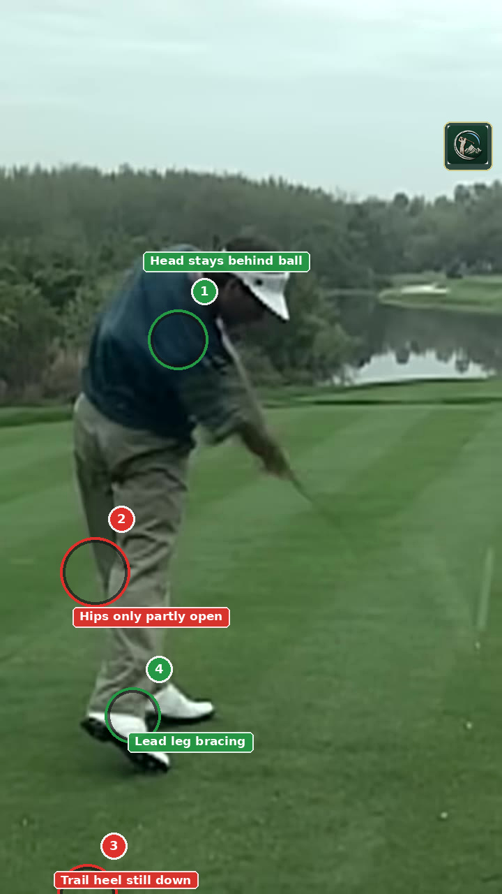 Annotated impact frame for Fred Couples